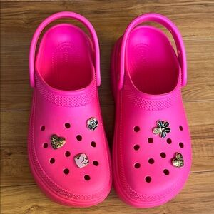 CROCS Vibrant Pink Clogs with Charms